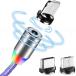 �A�E�g���b�gUSB2.0 to iPhone/Android/Type-C USB�P�[�u��3in1 �}�O�l�b�g �}�� �[�d�P�[�u�� LED���C�g 360�x��] ���� 1m ��