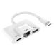 USB-C to USB2.0/LAN/C-F 3in1 �ϊ��A�_�v�^ USB �^�C�vC-USB2.0 OTG LAN 10/100Mbps C-PD 20V �L��LAN �I�X�[���X  15cm