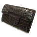  кошелек для мелочи . двоякое применение [hen заем производства ] коврик обработка футляр для карточек крокодил NICOTINE( темно-коричневый ) унисекс 