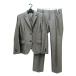 NEWYORKER/ новый yo- машина 54-01-5101 брючный костюм шерсть / шелк / cupra серый полоса женский 