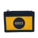 GUCCI/ Gucci 625583ob The g крышка карта * ячейка для монет футляр для карточек кожа черный / желтый унисекс 