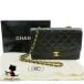  Chanel CHANEL Diana 25 matelasse chain shoulder bag lambskin leather black Gold metal fittings Vintage brand bag lady's cloth...
