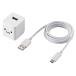  Elecom смартфон * планшет для AC зарядное устройство /2.4A мощность /USB-A женский 1 порт /Type-C кабель включение в покупку (A-C)/1.5m/ случайный зарядка установка / белый лицо MPA-ACC12WF