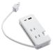  Elecom USB зарядное устройство USB розетка Type-C×1 порт USBA×1 порт AC×3 выход кабель место хранения пыль предотвращение shutter белый MOT-U13-2302WH