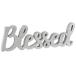 ɾ ƥꥢ ڥȥ꡼ 242632 Stunning Silver MDF Glitter Blessed Script Sign - 4.5