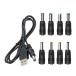 USB �d���P�[�u�� �ϊ��v���O�t�� DC�[�d�R�[�h 5.5x2.1mm 1m�R�l�N�^�A�_�v�^ (1�{+8�ϊ��v���O) ��