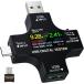 �d���d���`�F�b�J�[ YEREADW USB���[�^�[�e�X�^�[ IPS�J���[�f�W�^��LCD�X�N���[��Type-C �e�X�^�[ �d��/�d��/��R/���x/�ʓd��