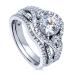 BERRICLE Sterling Silver 3-Stone Wedding Engagement Rings Round Cubic Zirconia CZ Ring Set for Women, Rhodium Plated Size 4-10 ¹͢