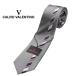 CALRO VALENTINOkaruro Valentino бренд галстук panel рисунок большой . ширина примерно 7cm тонкий узкий галстук мужской женский двоякое применение шелк 100% CV-0003-B серый 