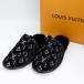 [ новый товар не использовался товар ]LV Louis Vuitton сладкий линия bell спальное место салон обувь черный 41-42cm тапочки бесплатная доставка!!