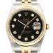  Rolex ROLEX Date Just 16233 DATEJUST T номер 1996 год производства черный циферблат 10P бриллиант SS YG мужские наручные часы самозаводящиеся часы 36mm б/у 