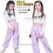  Kids танцевальный костюм выставить hip-hop Jazz Dance ....s футболка длинный рукав брюки Cheer - девушка лиловый Корея симпатичный . рука 