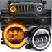 ¹͢ʡUNI SHINE 4 Inch LED Fog Lights Halo Ring Work Light Compatible