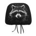 ¹͢ʡPortrait of Raccoon on Black Car Headrest Cover Universal Car Se