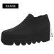 ena-jeENAGE K-525 EE wise соответствует чёрный платформа Wedge подошва толщина низ обувь 0525 женский 