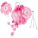 フラワー髪飾り -253- 花かんざし 2点セット ピンク 薔薇 クリップ式ラインストーン付きネット通販 着物　振袖　格安レンタル