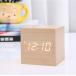  wood character . shines LED digital clock wood grain thermometer interior put clock alarm USB/ battery eyes ... clock Cube type bracket clock stylish 