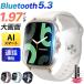 �X�}�[�g�E�H�b�` ���f�B�[�X AI���� Bluetooth 5.3 ���� 1.97�C���` �ʘb�@�\ �����Y �r���v ���N�Ǘ� �S���� 24���ԑ��� ���b�Z�[�W�ʒm iPhone/android