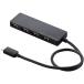 USBϥ ELECOM 쥳 U2HC-A430BBK USB2.0HUB Type-C A᥹4ݡ Хѥ 30cm֥ ֥å