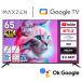  телевизор 65 модели жидкокристаллический ТВ-монитор MAXZEN 4K соответствует Google телевизор g-gru телевизор Google TV Smart телевизор W тюнер установленный снаружи HDD видеозапись функция makszenMVU65CH06 новый жизнь 