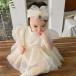  baby One-piece платье детский комбинезон девочка платье для церемоний chu-ru лента для волос детское платье половина день рождения костюм свадьба 1 лет день рождения 100 день .. три .