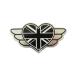 [ коврик зеркало ][6cm( Union черный ) ] Heart Wing скутер символ стикер Union Jack 