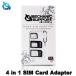 �y�u���b�N�z SIM�J�[�h �ϊ� �A�_�v�^�[ �i�m �V�� MicroSIM Nano SIM �ϊ��A�_�v�^�[ 4�_�Z�b�g
