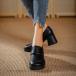  туфли-лодочки женский высокий каблук туфли без застежки 7cm futoshi каблук Loafer квадратное tu широкий manishu коричневый n ключ каблук формальный усталость нет студент мягкий 