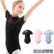  балет Leotard Kids Junior ребенок девочка короткий рукав симпатичный стрейч балет сопутствующие товары темно синий прохладный простой тренировка надеты чёрный 