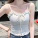  Heart шея оборка лента compact cup имеется топ женщина женский tops bla верх безрукавка весна лето осень-зима i