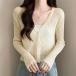 sia-V шея Short кардиган Rush Guard tops длинный рукав женский весна лето укороченные брюки длина Trend одноцветный одиночный цвет выпадение чувство .
