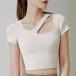  раунд шея asimeto Lee короткий рукав йога tops женщина женский cup имеется bla верх фитнес йога одежда пилатес одиночный цвет 