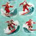 USA хлопок Surfing Santas( серфинг солнечный ta) Santa Claus aqua si- подбородок g ткань QT Fabrics(QT ткань s)31191-Q