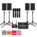 YAMAHA speaker 4 pcs set EMX7 + wireless microphone 4ps.@ attaching PA set 