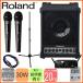  wireless microphone 2 ps simple PA set speaker output 30W Roland multipurpose amplifier CM-30 wireless microphone set 