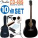 Fender акустическая гитара начинающий комплект 10 позиций комплект CD-60S Dreadnought BLK крыло 