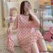  negligee lovely pyjamas One-piece summer short sleeves room wear One-piece short sleeves lady's part shop put on body type cover pretty 
