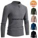  Golf одежда мужской Golf свитер вязаный Golf половина Zip длинный рукав бизнес Golf tops вязаный свитер блузон с высоким воротником зимний костюм осень-зима 