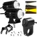 Color: корпус 2 шт + черный переключатель A PIENSE мотоцикл противотуманая фара LED 2 шт / переключатель имеется маленький размер водонепроницаемый белый желтый высокий / low переключатель ( корпус 2 шт + черный переключатель 