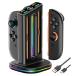 Size:Joy-Con 2 соответствует Switch 2 контроллер Joy-Con зарядное устройство подставка 4 шт. Joy темно синий место хранения 9 режим RGB с подсветкой . зарядка предотвращение Nintendo Switch 2 соответствует периферийные устройства 