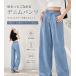  контакт охлаждающий Denim широкий брюки женский летний длинный длина талия резина высокий талия свободно большой размер высота рост низкий рост соответствует relax 