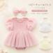  baby One-piece детский комбинезон длинный рукав лента для волос имеется ребра платье для церемоний половина день рождения свадьба .. три . день рождения 59~80cm.. надеты фотография фотосъемка 