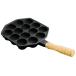 .. металлоконструкция (Ikenaga Iron Works) takoyaki plate 14 дыра дерево рисунок газ огонь специальный ahi-jo сделано в Японии 411