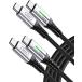 INIU USB C �P�[�u�� (2�{�Z�b�g 2m) 100W 5A PD QC4.0 �}���[�d �����f�[�^�]�� ���ϋv�i�C�����҂� Type
