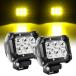 Nilight 4 Inch LED Light Pods Yellow Spot Beam Driving Fog Lights 2PCS 18W Off Road Lights Work Light Bar for Truck ATV UTV RV Pick-up Van Boat Tracto