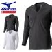  бесплатная доставка Mizuno mizuno breath Thermo нижний одежда V шея 9 минут рукав рубашка C2JAA612 внутренний тонкий мужской теплоизоляция стрейч осень-зима [ отправка в тот же день ]