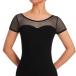  балет Leotard короткий рукав чёрный взрослый Junior одноцветный 