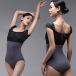  балет Leotard взрослый колпак рукав короткий рукав гонки серый 