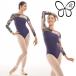  балет Leotard взрослый Junior длинный рукав сетка mi ho low b цветочный принт цветок o-ke -тактный lakore расческа .Midnight Flower купон 