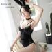  bunny girl lady's 3 point set .. ear choker costume black costume play clothes fancy dress Leotard pretty 